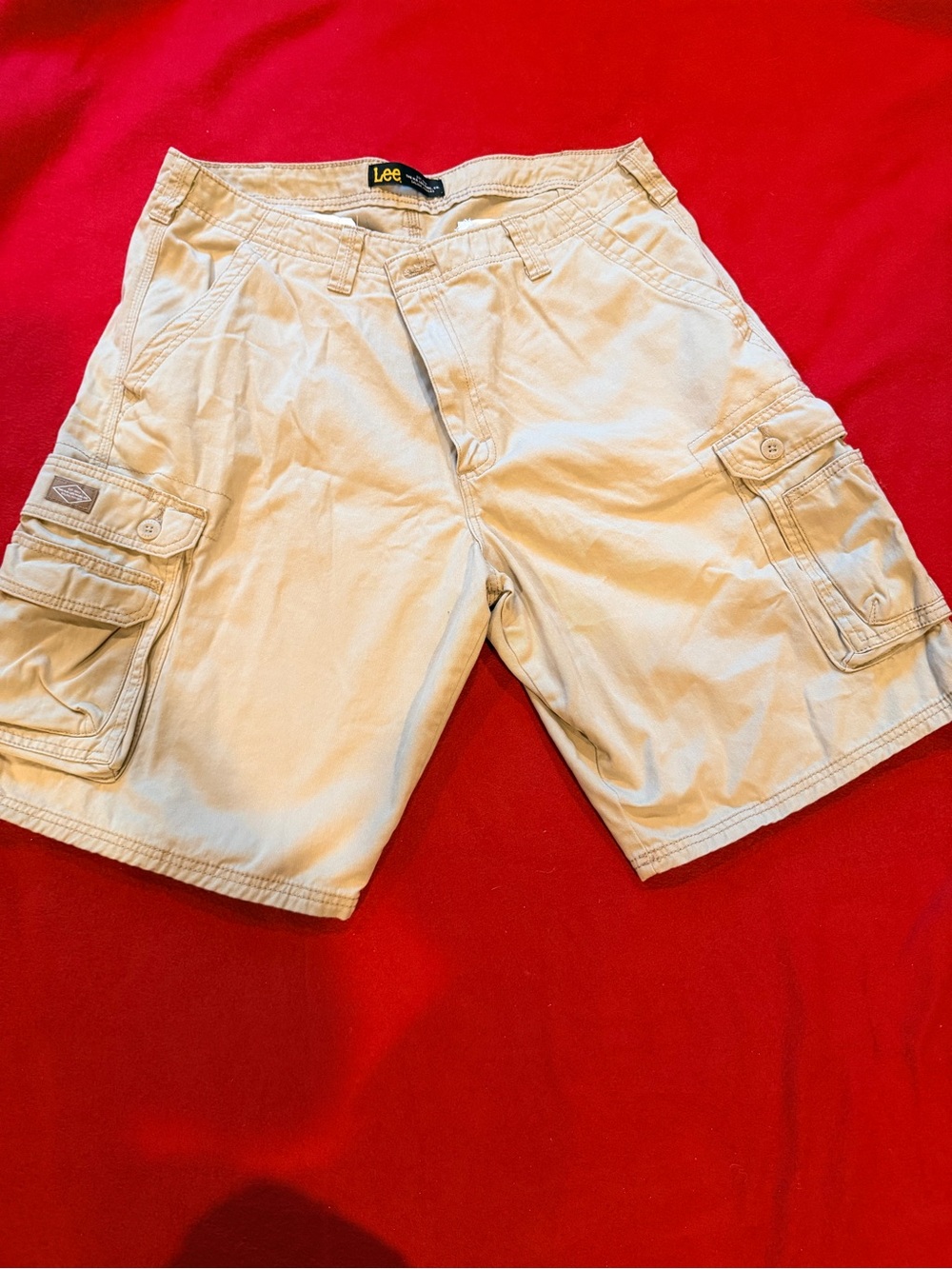 BUNDLE FOR $12 Men's LEE Cargo Shorts - Khaki & White Utility Styles - Picture 7 of 8